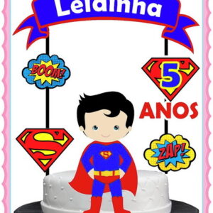 ARQUIVO DIGITAL TOPO DE BOLO SUPERMAN CUTE