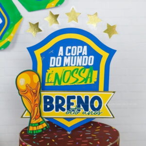 Arquivo em pdf Topo de Bolo Copa do Mundo Futebol Brasil