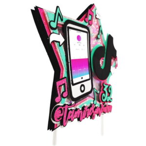 Arquivo em pdf Topo de Bolo Shaker Tik Tok Influencer