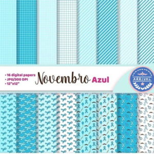 Arquivo Kit Papel Digital Novembro Azul Jpeg