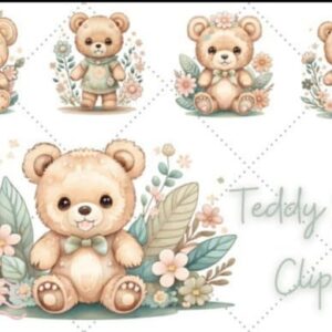Arquivo Kit Papel Digital Ursinho Teddy Png