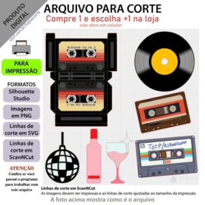 Arquivo Molde De Caixa Anos 80 Disco +1 Arquivo Da Loja