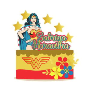 Arquivo mulher maravilha com capa e rosas 3d