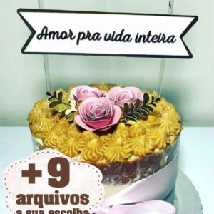 22 - Arquivo Silhouette - Digital - Topo Bolo Mãe + 9