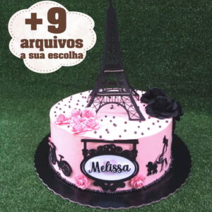 248 - Arquivo Silhouette Digital - Topo Bolo Paris Torre + 9