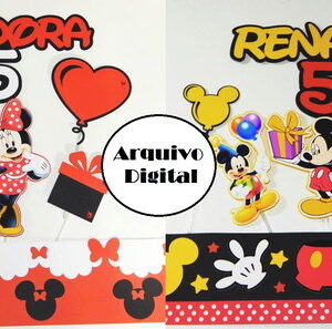 Arquivo Silhouette Kit 02 Topo de Bolo Mickey e Minnie