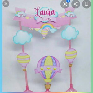 Arquivo Silhouette Topo de bolo balão menina