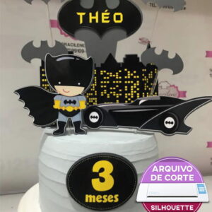 Arquivo silhouette topo de bolo batman cute 01