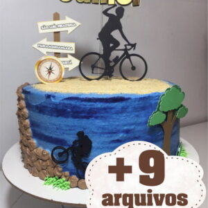483- Arquivo Silhouette - Topo De Bolo Bicicleta +9 Arquivos