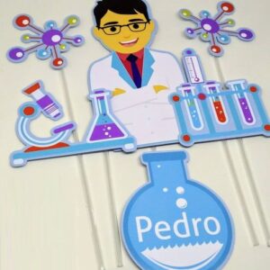 Arquivo Silhouette Topo de Bolo Bioquímico Cientista