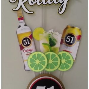 Arquivo Silhouette Topo de Bolo Cachaça 51 Studio
