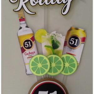 Arquivo Silhouette Topo de Bolo Cachaça 51 Studio