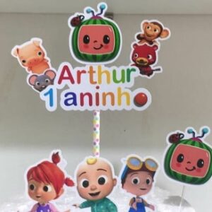 Arquivo silhouette topo de bolo Cocomelon