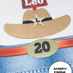 Arquivo Silhouette Topo De Bolo Cowboy Country