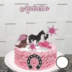 Arquivo silhouette topo de bolo Cowgirl 02