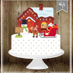 Arquivo Silhouette topo de bolo em camadas natal 06