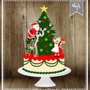 Arquivo Silhouette topo de bolo em camadas natal 07