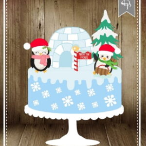 Arquivo Silhouette topo de bolo em camadas natal 29