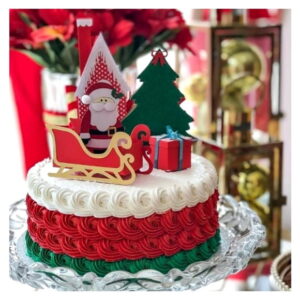 Arquivo Silhouette Topo de Bolo em Camadas Natal