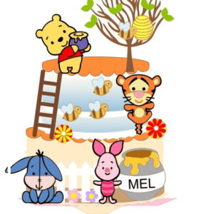 Arquivo Silhouette Topo de Bolo em Camadas Ursinho Pooh