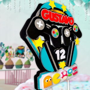 Arquivo Silhouette Topo de Bolo Festa Gamer Video Game