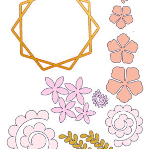 Arquivo Silhouette Topo de Bolo Flores e Diagrama