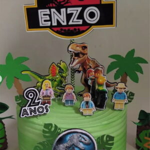 Arquivo Silhouette Topo De Bolo Jurassic Lego Studio