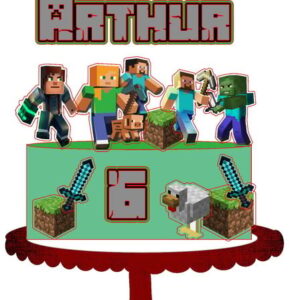 Arquivo Silhouette Topo de Bolo Minecraft