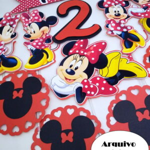Arquivo Silhouette Topo de Bolo Minnie Mouse Disney