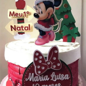Arquivo Silhouette Topo De Bolo Natal Da Minnie Studio 02