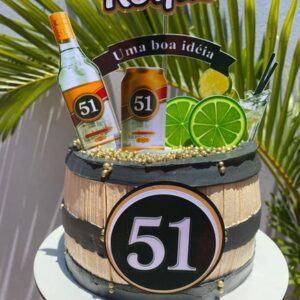 Arquivo silhouette topo de bolo Pinga Cachaça 51