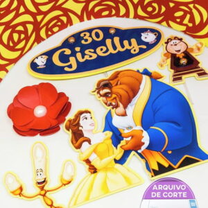 Arquivo Silhouette Topo De Bolo Princesas Bela E A Fera