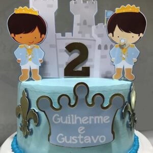 Arquivo Silhouette Topo de Bolo Príncipes Gêmeos Meninos