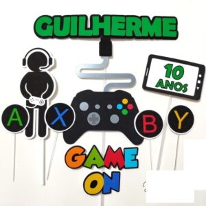 Arquivo Silhouette topo de bolo vídeo game Xbox