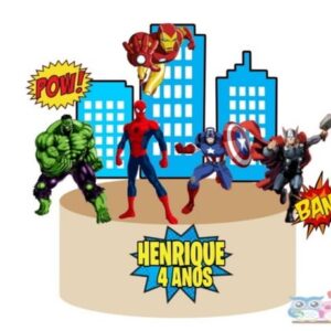 Arquivo Silhouette Topo de Bolo Vingadores Herois