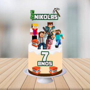 Arquivo Silhouette - Topper de Bolo Minecraft