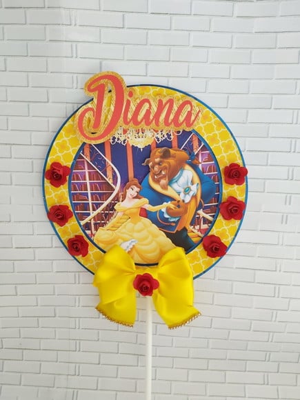 Arquivo Topo de Bolo A Bela e a Fera - Studio e PDF