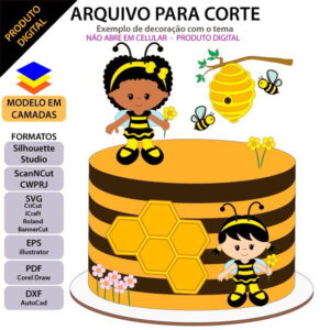 ARQUIVO Topo de bolo Abelhinha Menina +1 arquivo da loja