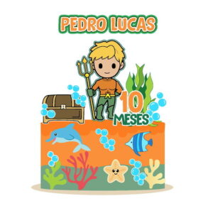 Arquivo Topo de Bolo Aquaman Cute