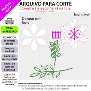 Arquivo Topo De Bolo Astromelia +1 Arquivo Da Loja