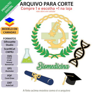 ARQUIVO Topo de bolo Biomedicina +1 arquivo da loja