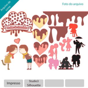 Arquivo Topo de bolo Bodas de Chocolate com casais +1 tema