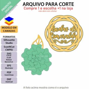 Arquivo Topo de Bolo Bodas de Esmeralda +1 Arquivo da Loja