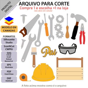 Arquivo Topo De Bolo Caixa De Ferramentas +1 Arquivo Da Loja