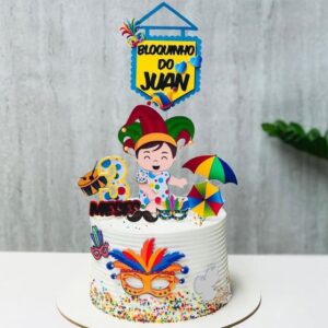 Arquivo Topo de Bolo Carnaval Bloquinho Menino e Menina