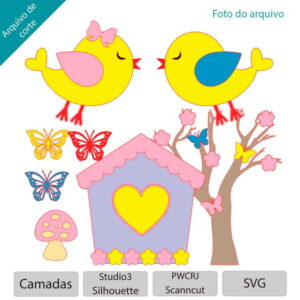 Arquivo Topo de bolo Casal de passarinhos +1 tema da loja