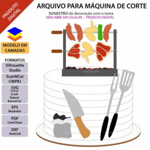Arquivo Topo de Bolo Churrasco +1 Arquivo da Loja