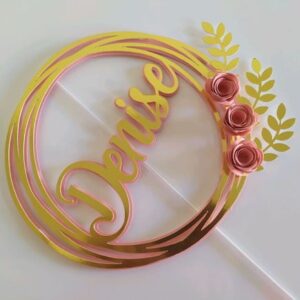 Arquivo topo de bolo circular rosetas