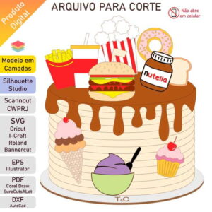 ARQUIVO Topo de bolo Comilança +1 arquivo da loja