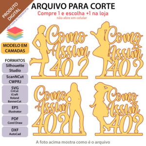 ARQUIVO Topo de bolo Como Assim 40 +1 arquivo da loja
